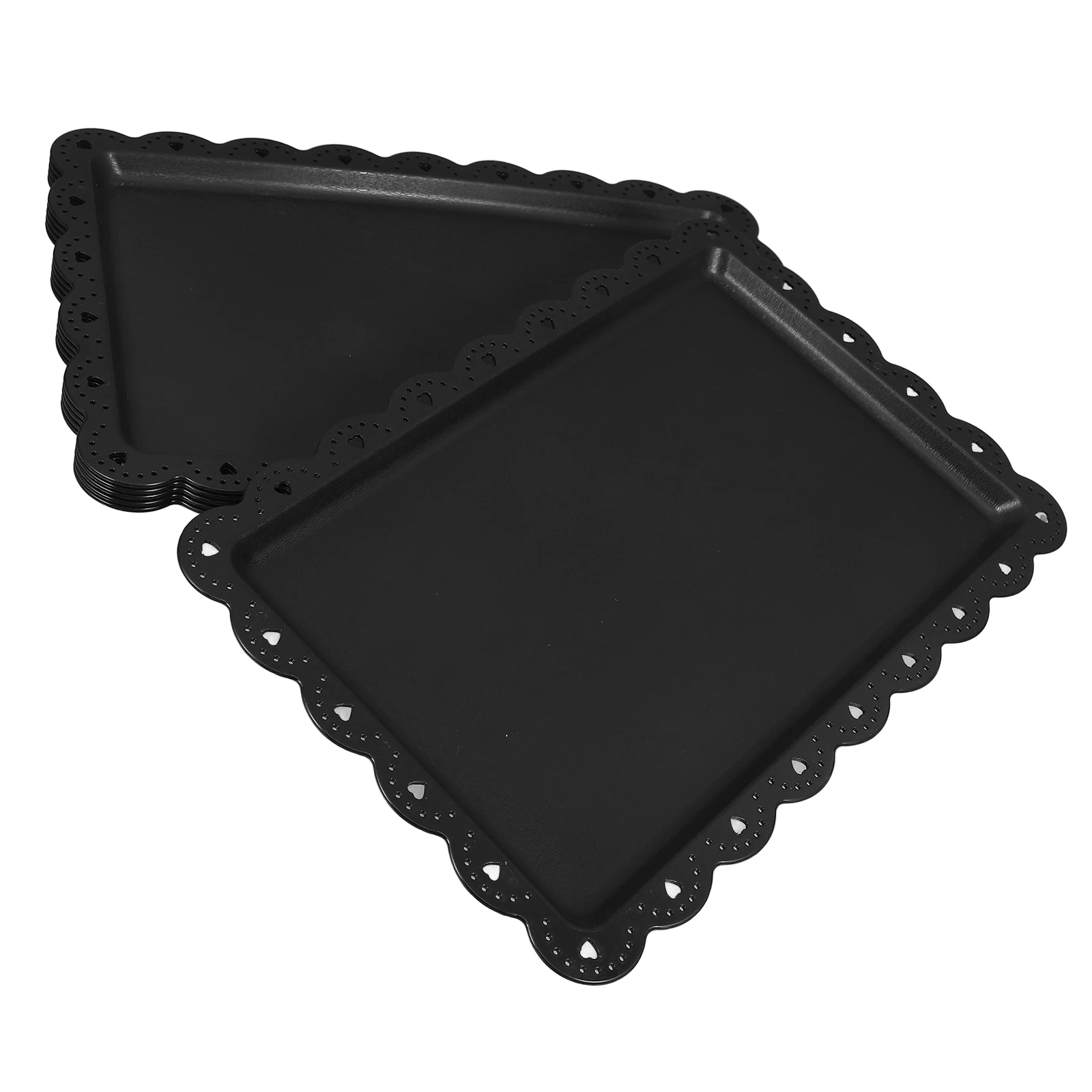

6 Pcs Decorative Tray Food Black Plastic Serving Fruit Plate Display European Style Household Pp Platter Desktop