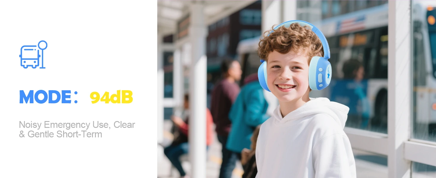 ANC Kabellose Bluetooth-Kopfhörer für Kinder Aktive Geräuschunterdrückung Kopfhörer mit Mikrofon Sichere Lautstärke 75/85/94dB für iPad/Tablet – Detail 7