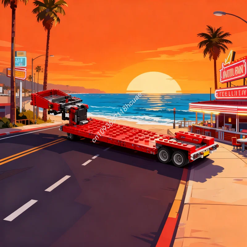 

732 шт. MOC прицеп на гибкой шее DAF технические проекты модель строительные игрушечные блоки сборка DIY Рождественский подарок образование кирпич на день рождения