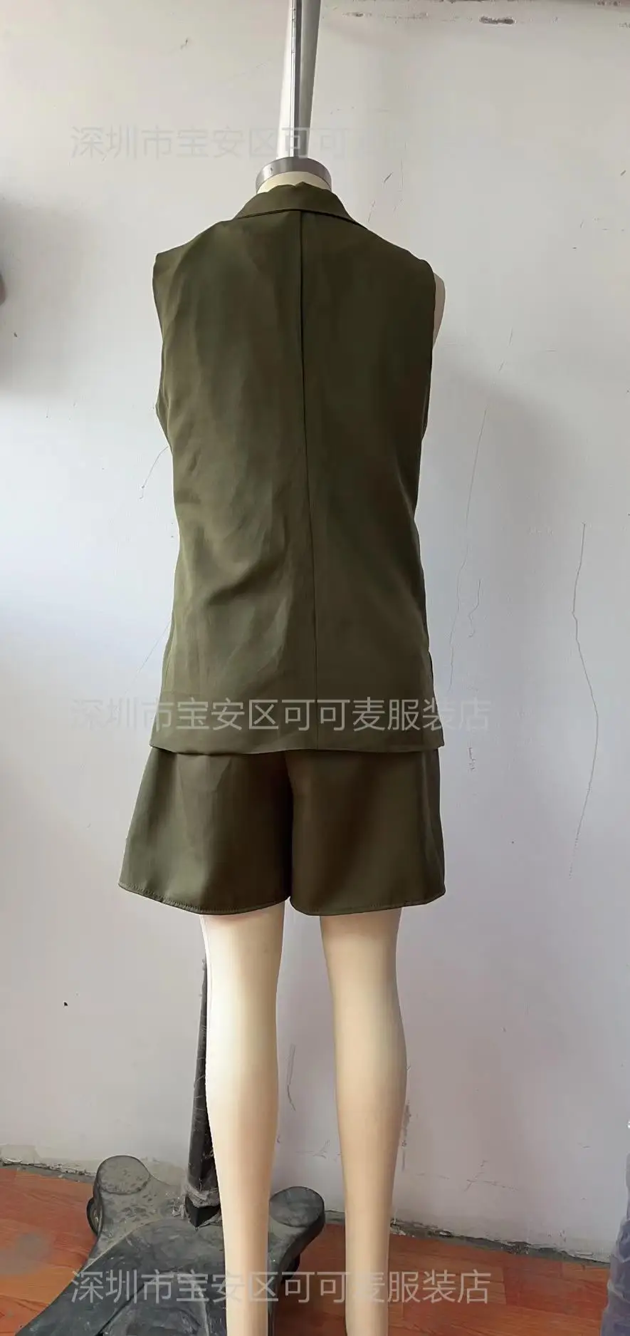 Pant Set Women Two Piece Sets Matching Sets Sleeveless Short Sets Coats Wide Leg Short Pants High Waist Y2k Streetwear Work