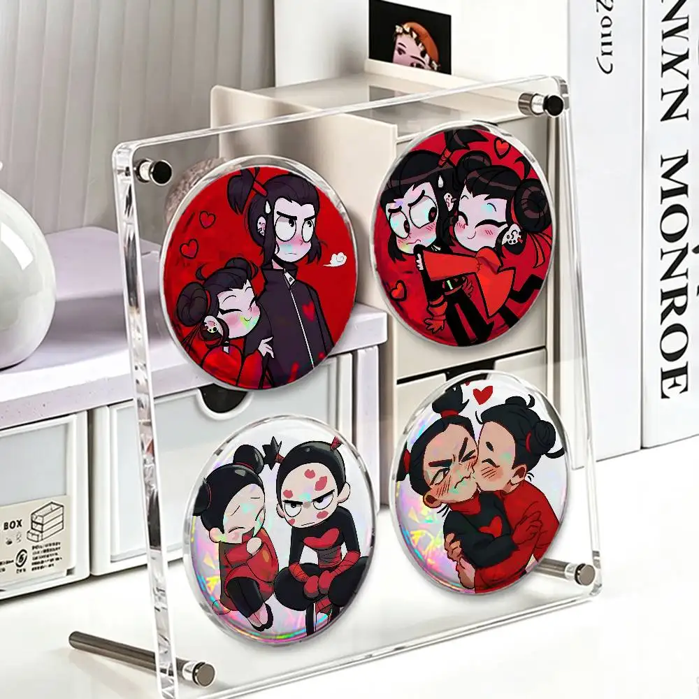 Pucca Garu Custom Mini Pill Badge 25mm Button Pins 4-Piece Set 75mm Oversized Pin Badge 2.25 Inch