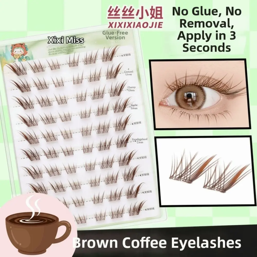 Upper 12MM Self Adhesive False Eyelashes Gentle Lower 6MM DIY Lashes Extension Eye Makeup No Glue Needed