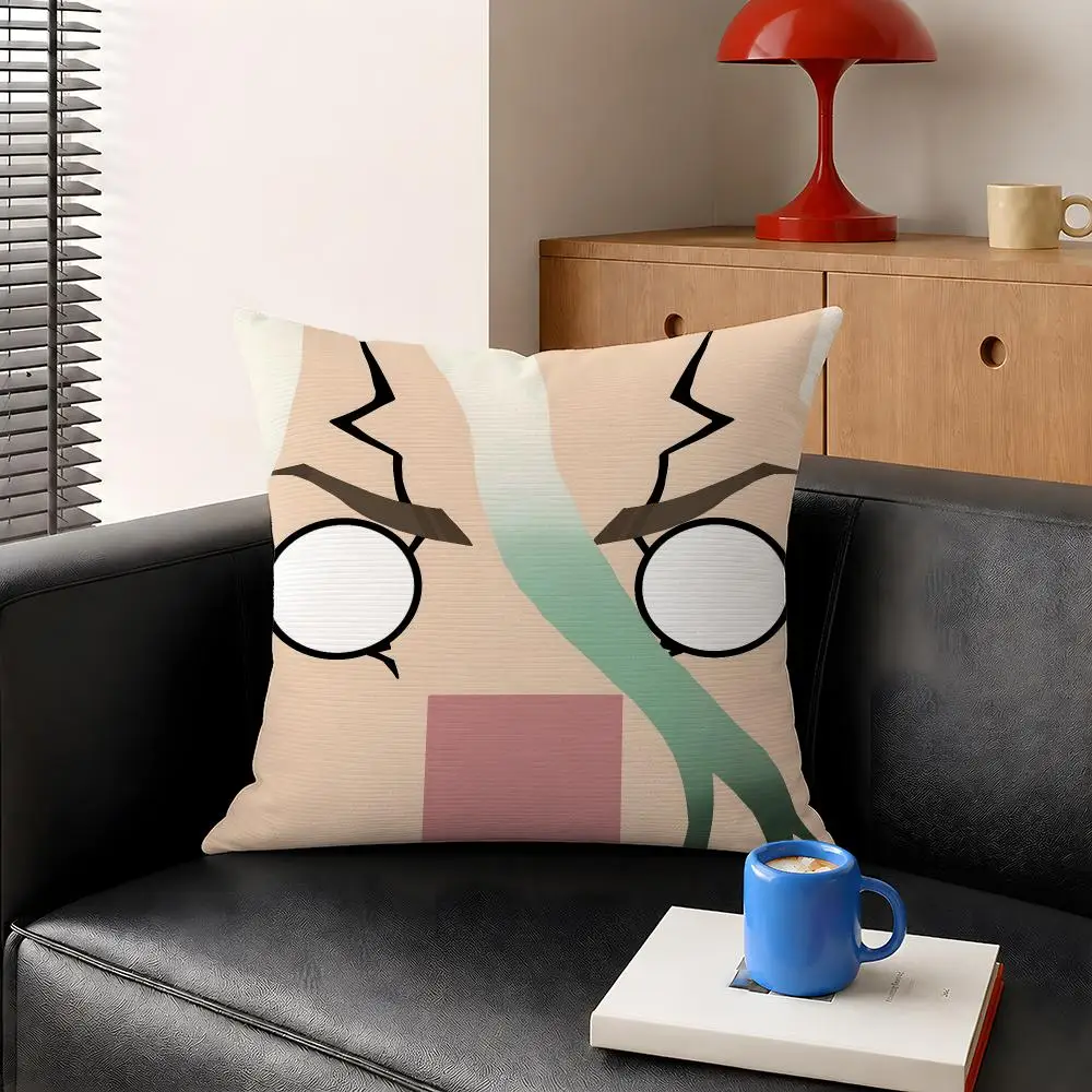Anime Dr STONE Senku Ishigami Cushion Cover Decorative Pillowcase Soft Short Plush Cozy Durable Sofa Home Decor Items Gift