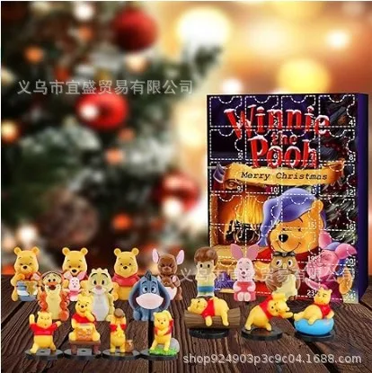 2024 New Disney Toy Story Winnie The Pooh 3d Model Advent Calendar Holiday Calendar 24 Pocket Pop Gifts Collection Ornaments Toy