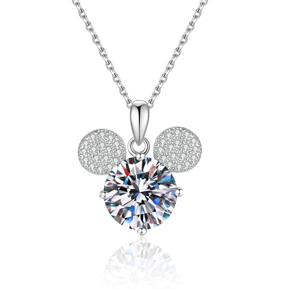 

D Color VVS1 4ct Moissanite Pendant Necklace S925 Sterling Silver for Woman Birthday Party Jewelry Gift