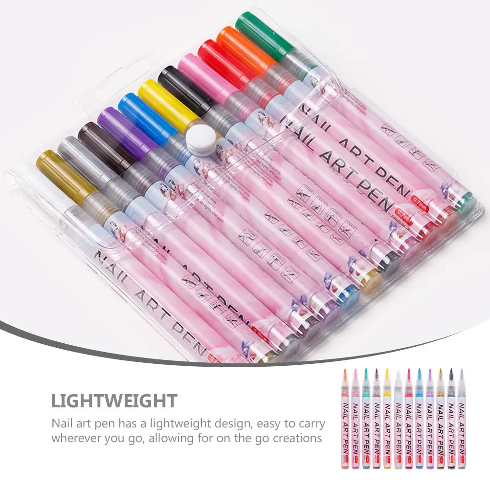 12 قطعة أدوات الرسم الفنية لوازم الفن لتصميم ثلاثي الأبعاد أقلام طلاء الأكريليك طلاء الأظافر أقلام الكتابة على الجدران مستلزمات الأظافر مجموعة ديكور #2