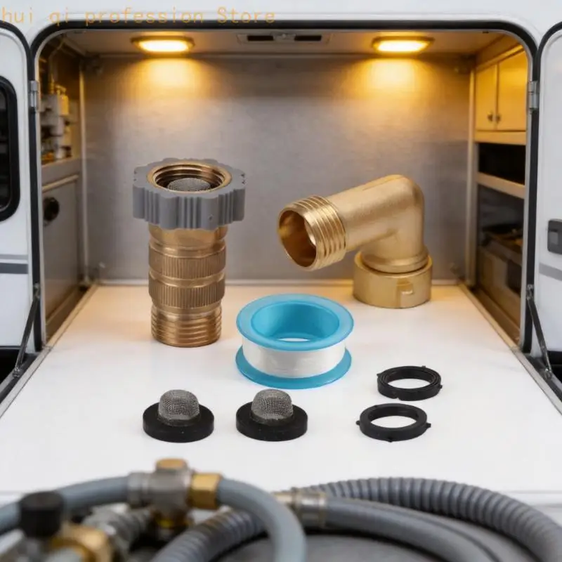 90-Grad-Wasserregler-Set mit Gewinde für den Einsatz Wohnmobil mit Messingteilen H8WE – Detail 10