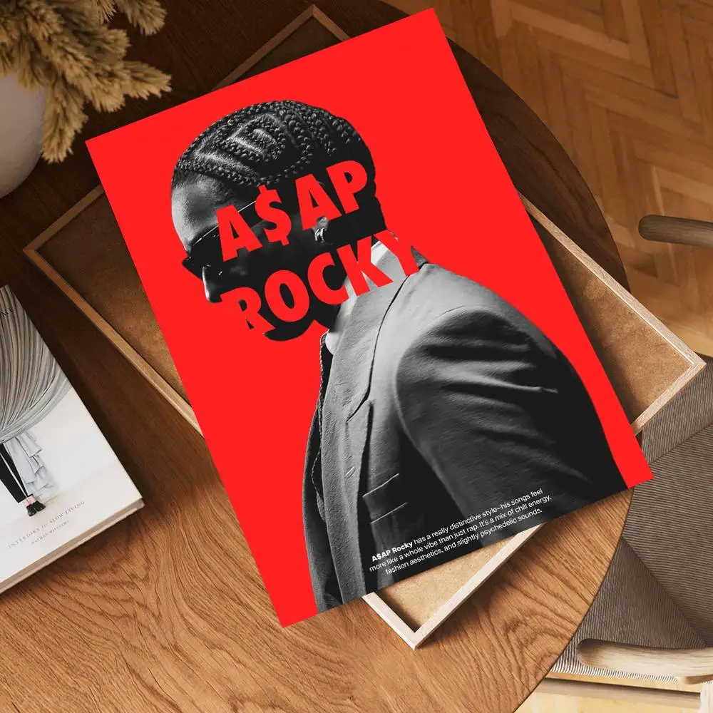 A$APS Rocky ASAP American Rapper Movie Sticky Posters Retro Kraft Paper Sticker DIY Room Bar Cafe Aesthetic Art Wall Painting