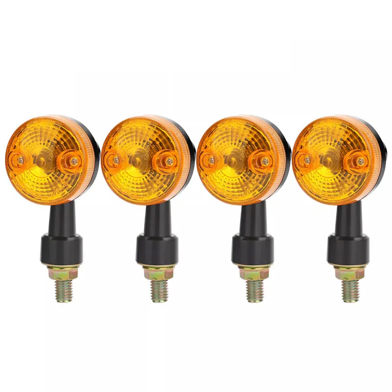 4Pcs Motorcycle Turn Light Amber Directional Lamp 12V Side Marker For     Cafe Racer Cruiser Chopper