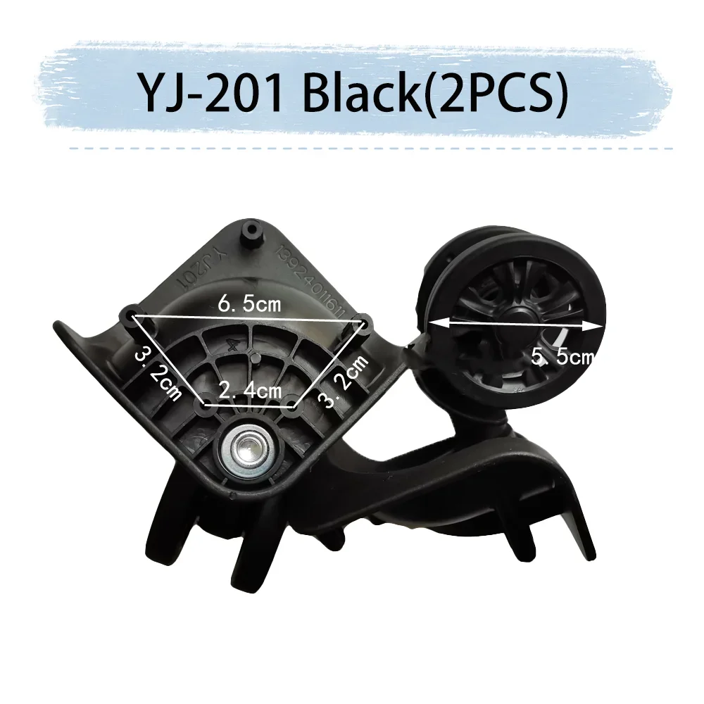 For YJ-201 Black Universal Wheel Replacement Suitcase Rotating Smooth Silent Shock Absorbing Travel Accessories Wheels Casters