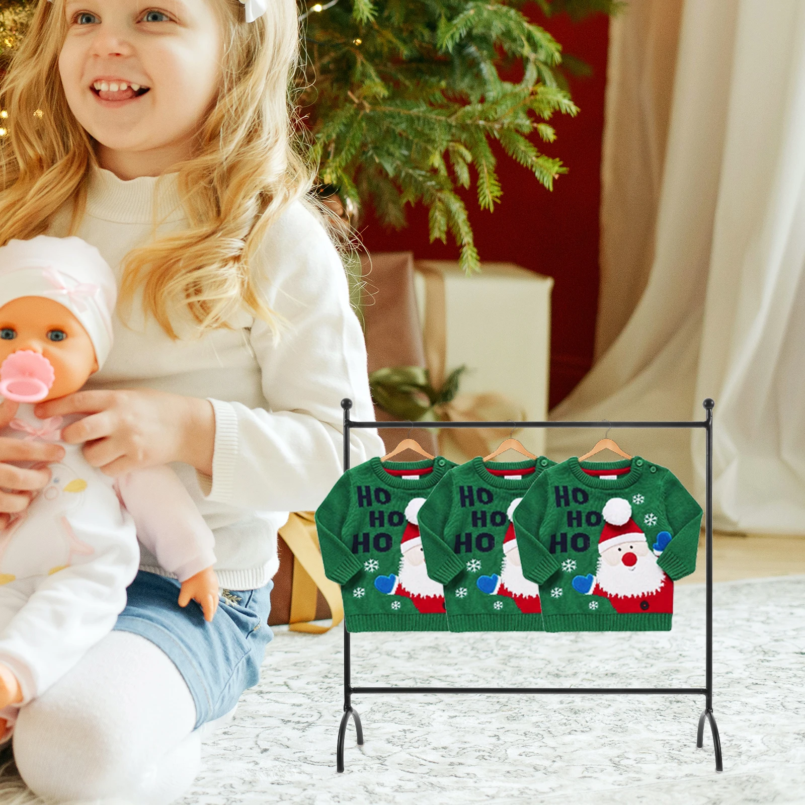 

Miniature Hanger Rack Metal Clothes Stand for Dollhouse Outfits Display Functional and Elegant Closet Accessory Decor Item