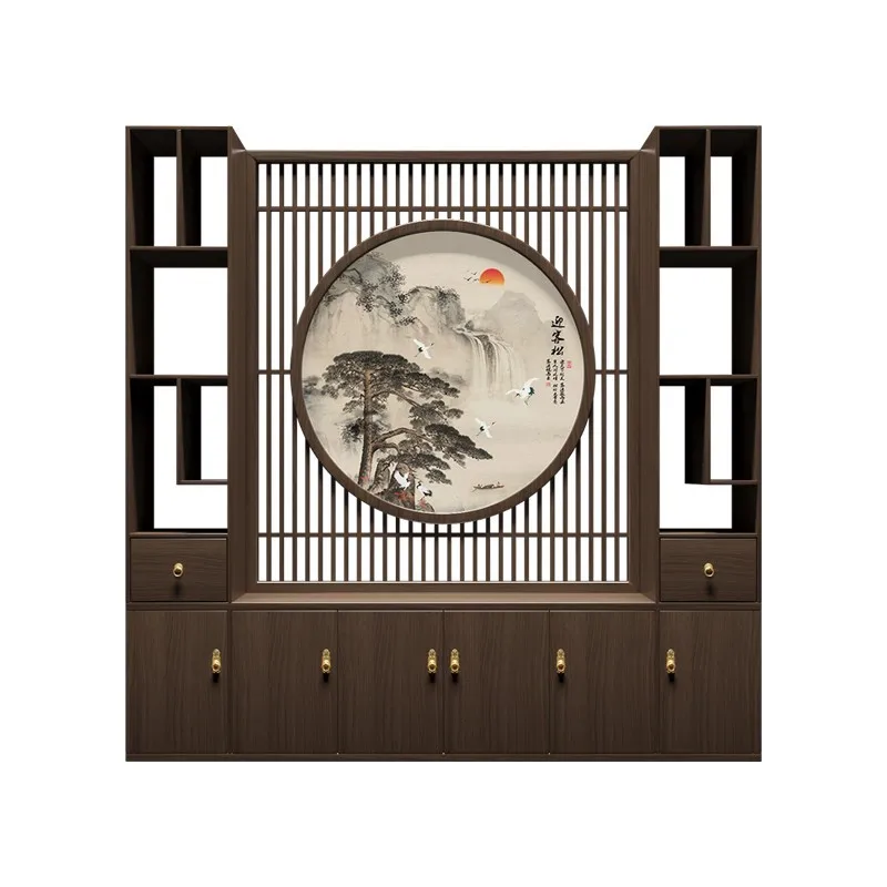 

Solid wood, TV cabinet, screen, partition, living room, entrance cabinet, new Chinese style