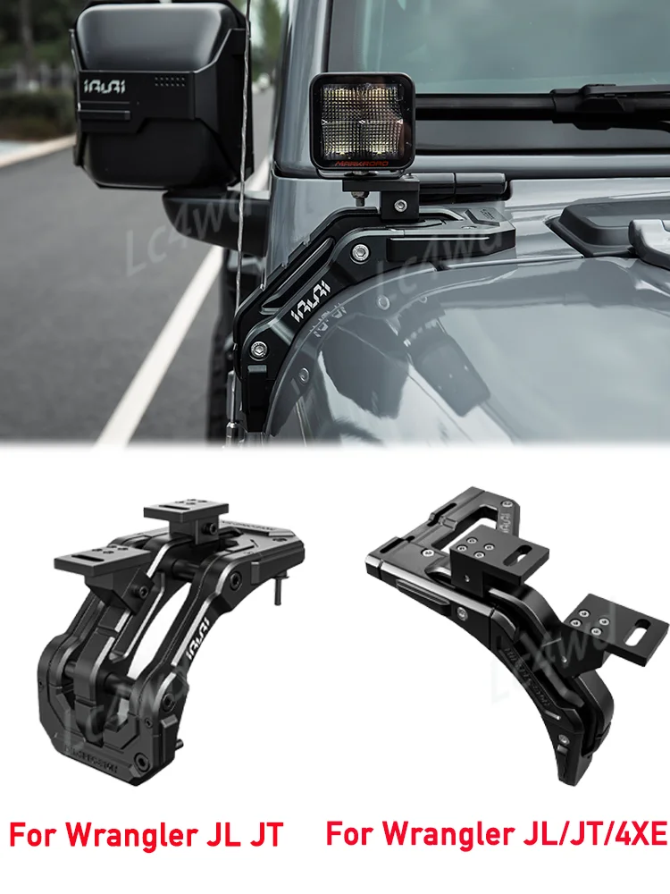 LC4WD 4x4 Accessories IRURI Series Aluminum A-Pillar Light Mount Bracket 2 Pcs For Jeep Wrangler JL /JT/4xe 2018-2026