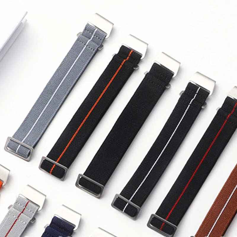 20mm 22mm Nylon Woven Watch Strap for Seiko for Omega for Amazfit Watch Band Elastic Sport Bracelet Military Strap Accessories image 4