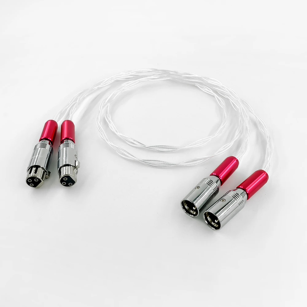 ペア Hifi XLR ケーブル純粋な 5N OCC 銀メッキオーディオケーブル XLR プラグ付き Hifi XLR バランス延長コードオーディオ信号ケーブル