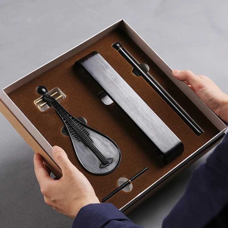 Pipa guqin incense insert incense seat  tea ceremony guzheng aromatherapy stove zen wood