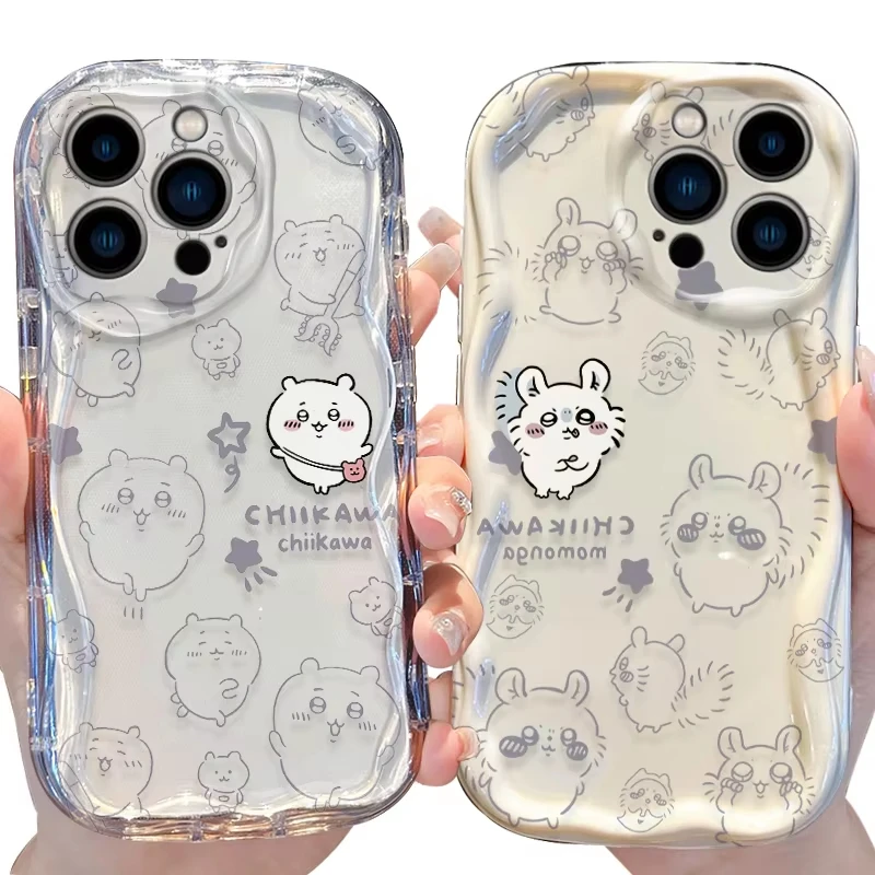 حافظة كاواي C-Chiikawas لهاتف آيفون 16 15 14 Pro Max 13 12 Mini 11 Xs X Xr 8 7 Plus Se 2022 2020 غطاء خلفي ناعم مقاوم للصدمات