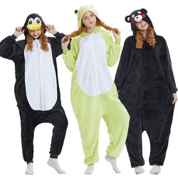 Halloween Cosplay Costumes Animal Cartoon Onesies Adult One-Piece Pajamas Jumpsuit Sleepwear Nightgown Flannel Jumpsuit Homewear