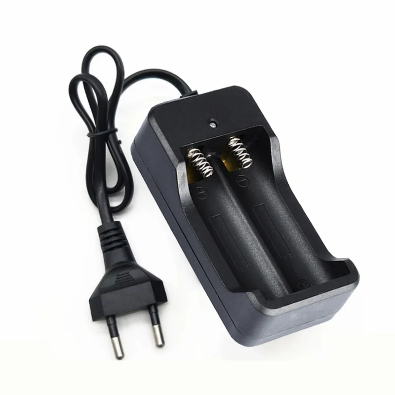 18650 Battery Charger 2 Slots USB Independent Charging For 18650 14500 16340 26650 Rechargeable Lithium Battery Charger EU Plug