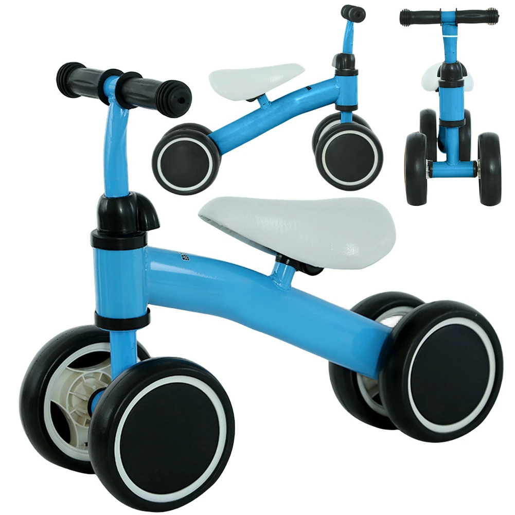 دراجة توازن الطفل دراجة توازن مقعد مريح مشاية تعلم الطفل 4 عجلات بدون دواسات ركوب للأطفال بعمر 1-3 سنوات