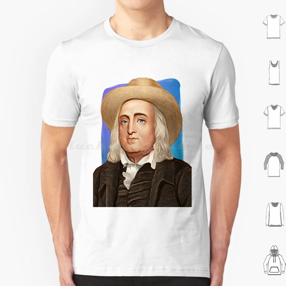 English Philosopher Jeremy Bentham Illustration T Shirt Big Size 100% Cotton Jeremy Bentham English Philosophy Portrait