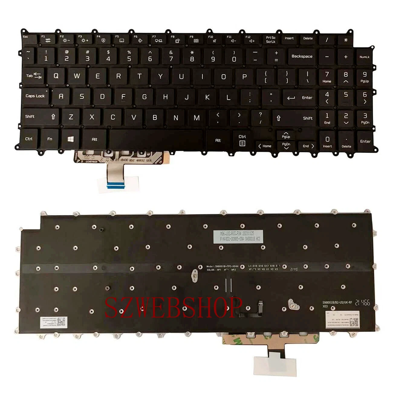 

New Laptop US Keyboard For LG Gram 16Z90P 16ZD90P 16Z90PD 16Z90PC Backlit Black