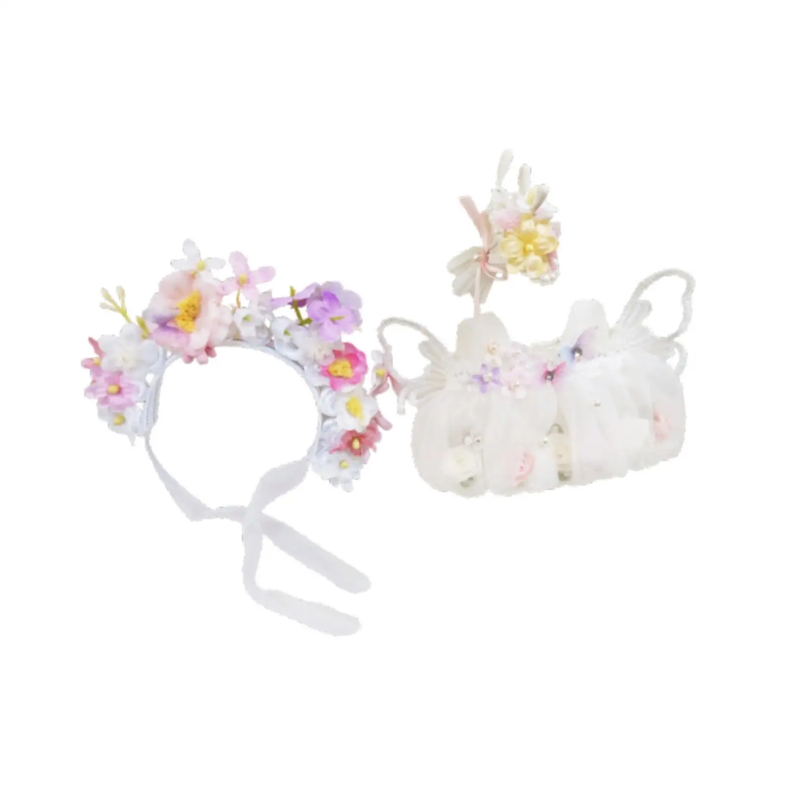 

Casual Doll Dress and Boutonniere Headband for 15cm 17cm Dolls Plush Clothes Fashion Outfit for Kids