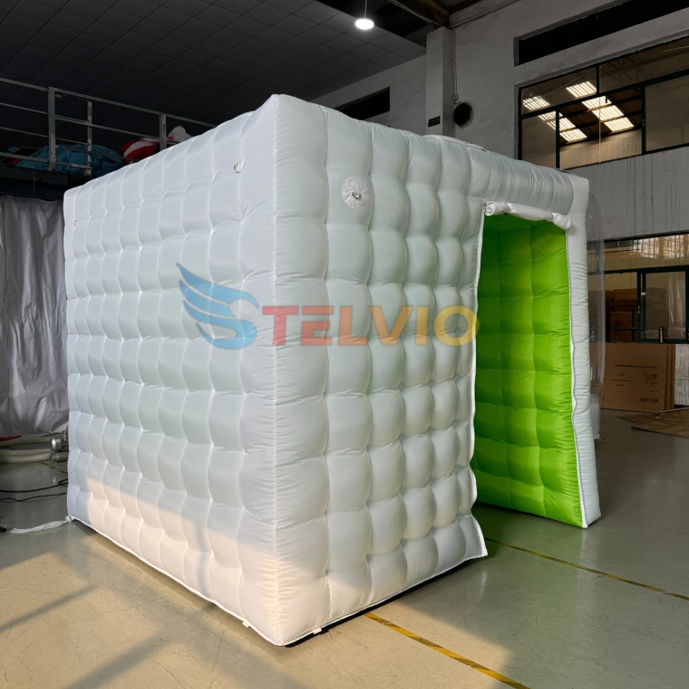 Wholesale Customize Inflatable Photo Booth Photo Backdrop Enclosure LED Cube White Tent For Wedding Birthday Party