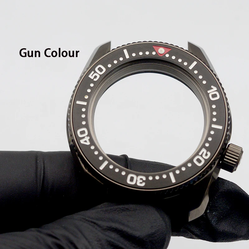 Gun Colour Watch Case Design SPB185 SPB187 Fit NH34 NH35 NH36 4R 7S Movement 200M Waterproof Sapphire Crystal Watch Repair Parts