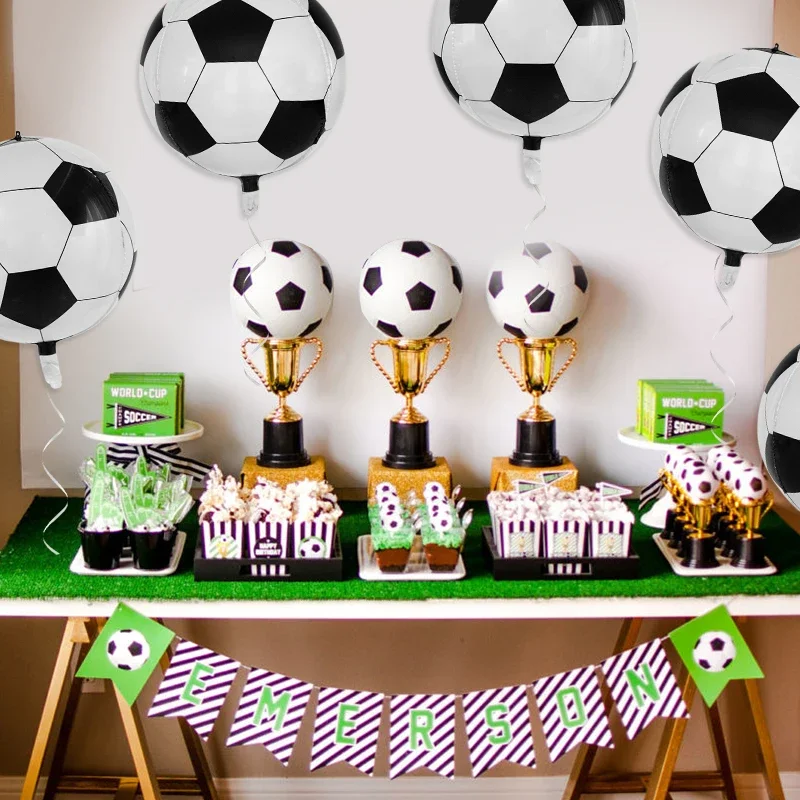 2/4/6 Stücke 22 Zoll 4D Fußball Luftballons Fußball Sport Junge Geburtstag Party Supplies Für Kinder Baby Dusche Geburtstag Party Dekorationen – Detail 7