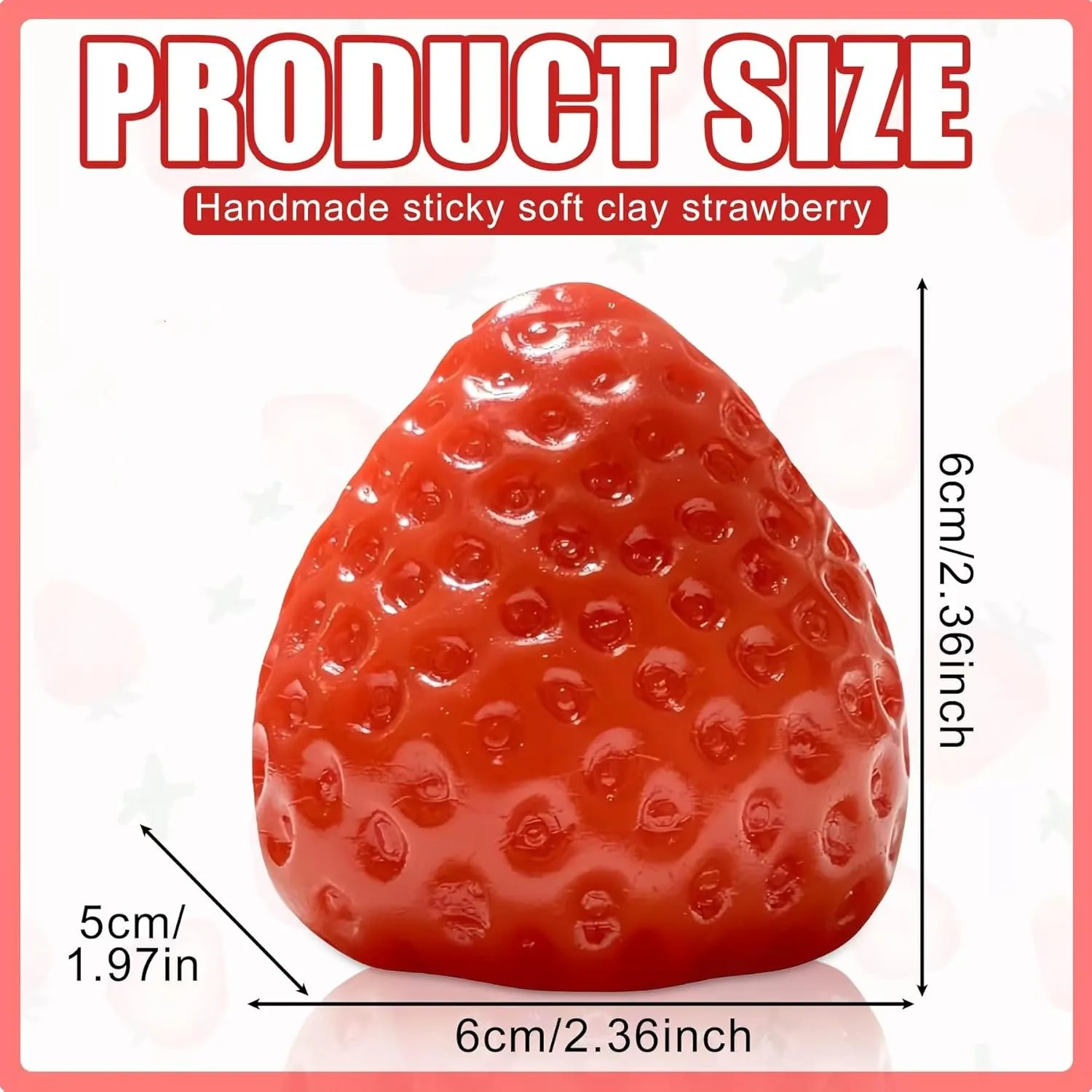 Taba Squishies Erdbeerfrucht-Quetschspielzeug Kawaii Sticky Stress Fidget Toy Geschenk Perfektes Schreibtischzubehör für Kinder Erwachsene