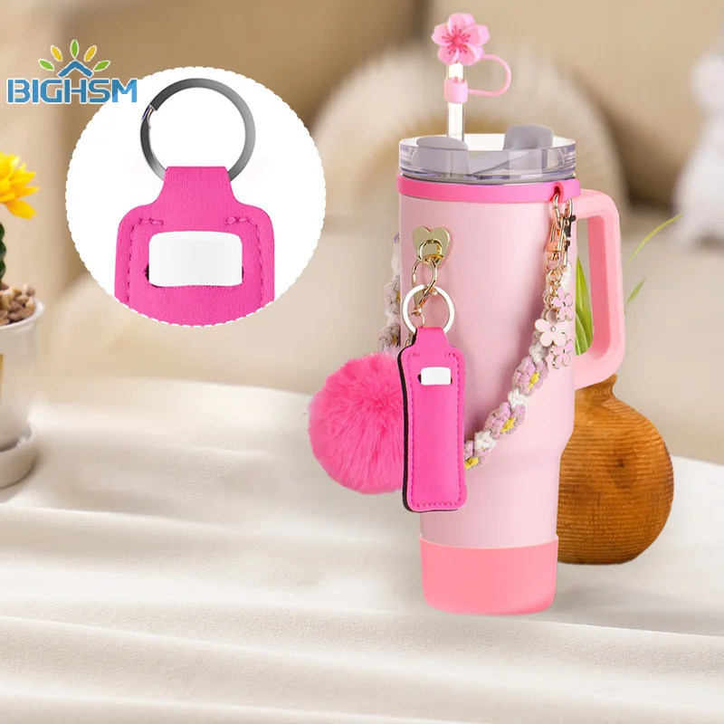 Accesorios para tazas, juego incluye correa para asa de botella de agua, botas de siliocne, funda para lápiz labial, funda con tapa de paja para Stanley, 8 Uds.