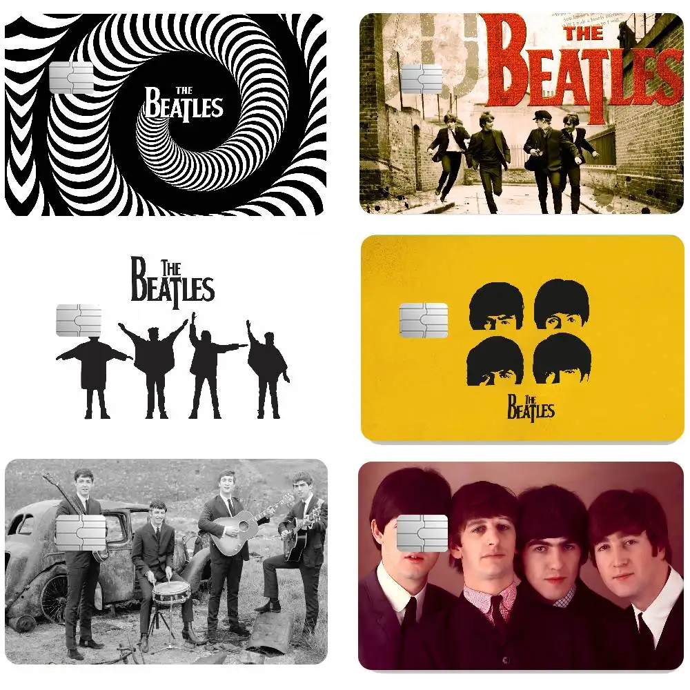 Rock Band Beatles Anime 1 Set Of 4 Pcs Funny Shell Ultra Thin No Fade Sticker Skin Cover Film For Debit Credit Card
