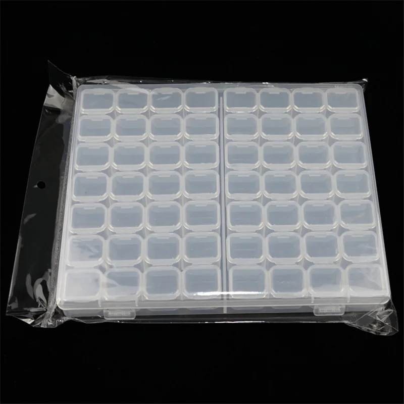 Diamond Painting Storage Box 56 Grid Transparent Jewelry Box Square Diamond Splitting Box Diamond Painting Tool