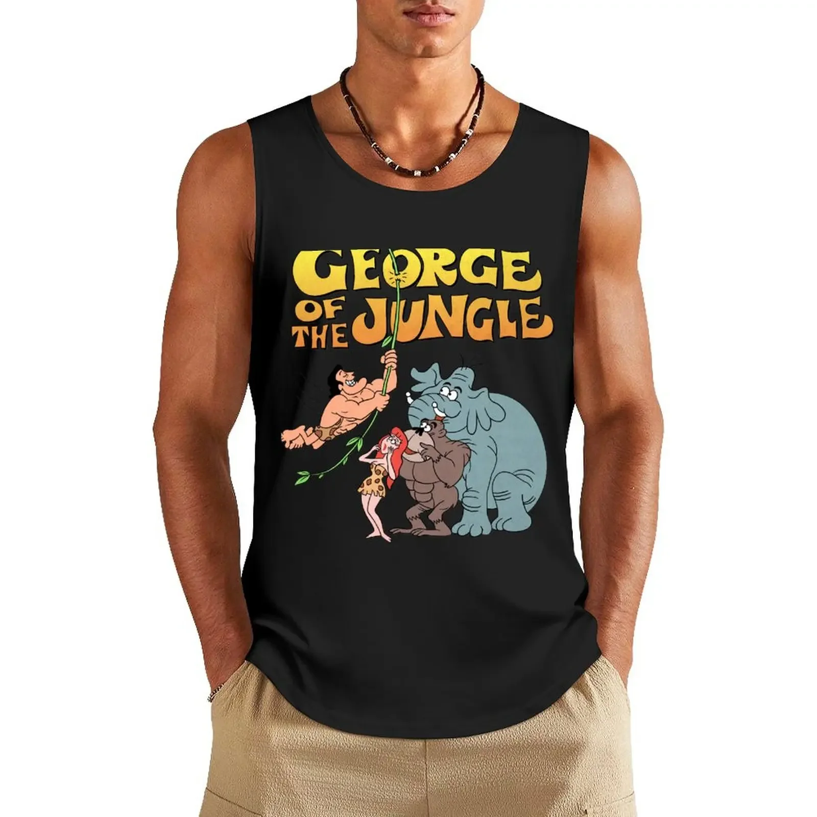 Tribute to Jay Ward George of the Jungle Characters Tank Top clothes for men summer singlets for men gym clothes man