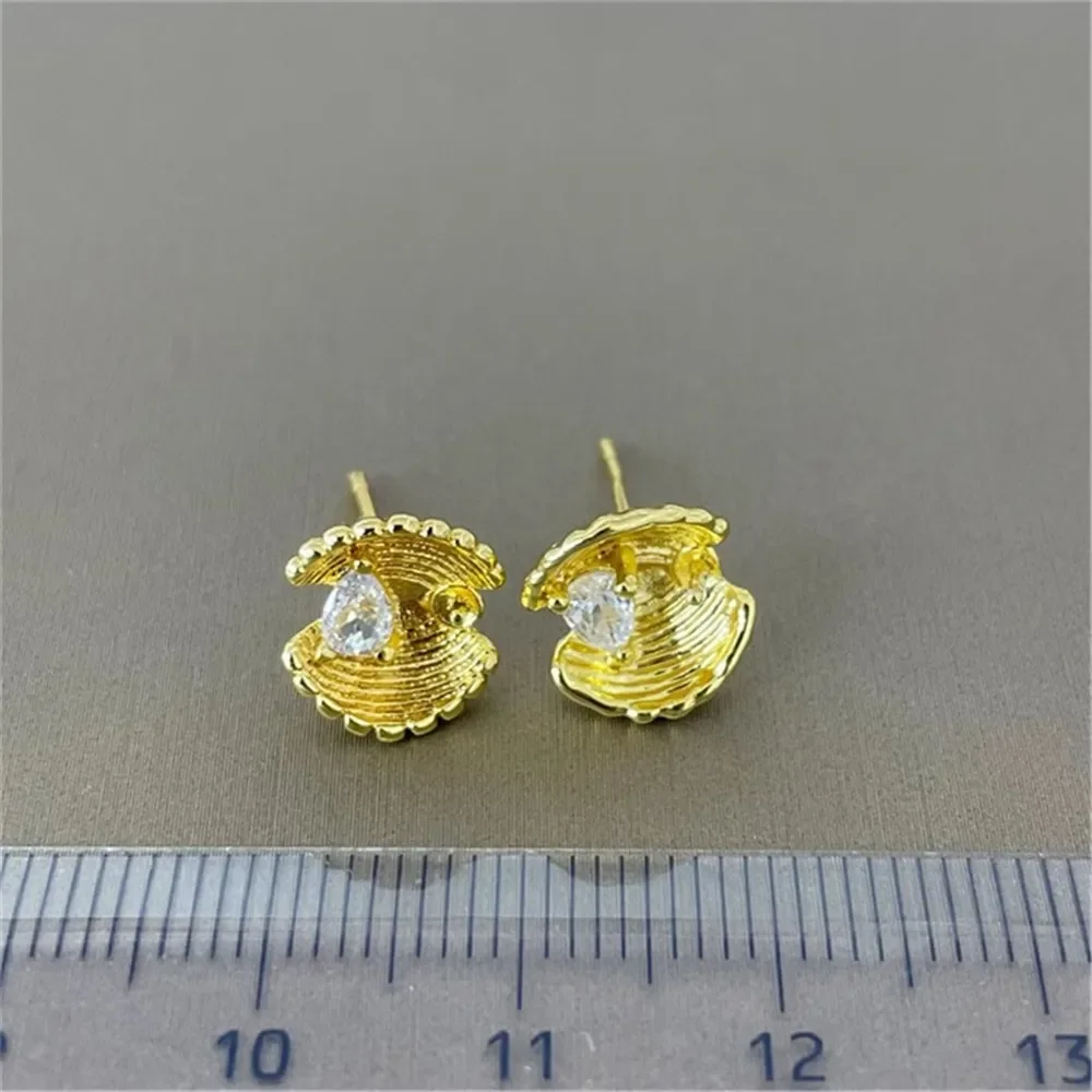 

18K Gold Color Earrings Hoops High Quality Jewelry Making Supplies Diy Findings Accessories No Pearl E178