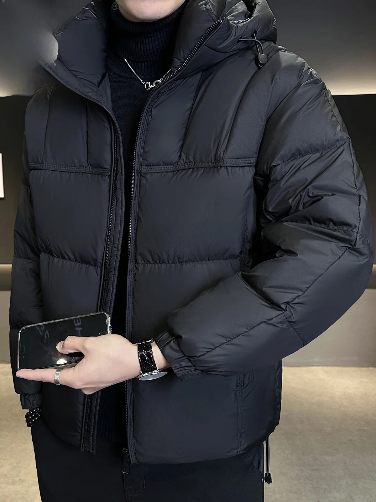 

Мужская зимняя куртка с капюшоном, новая, ветрозащитная, теплая, из белого пуха, повседневная, свободного кроя, цветная