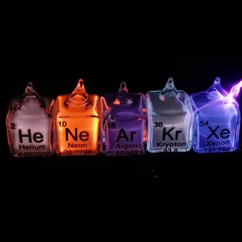 Rare gas cube: hydrogen, nitrogen, oxygen, helium, neon, argon, xenon, 99.999%, high-purity luminescent gas