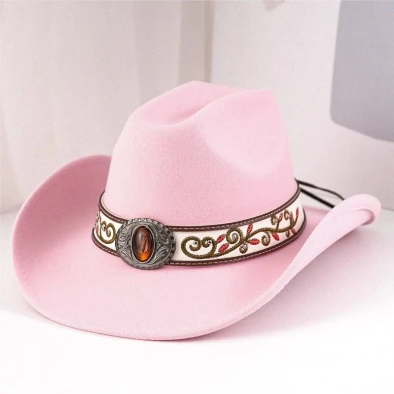 Sweet and cool style felt hat embroidered fashionable