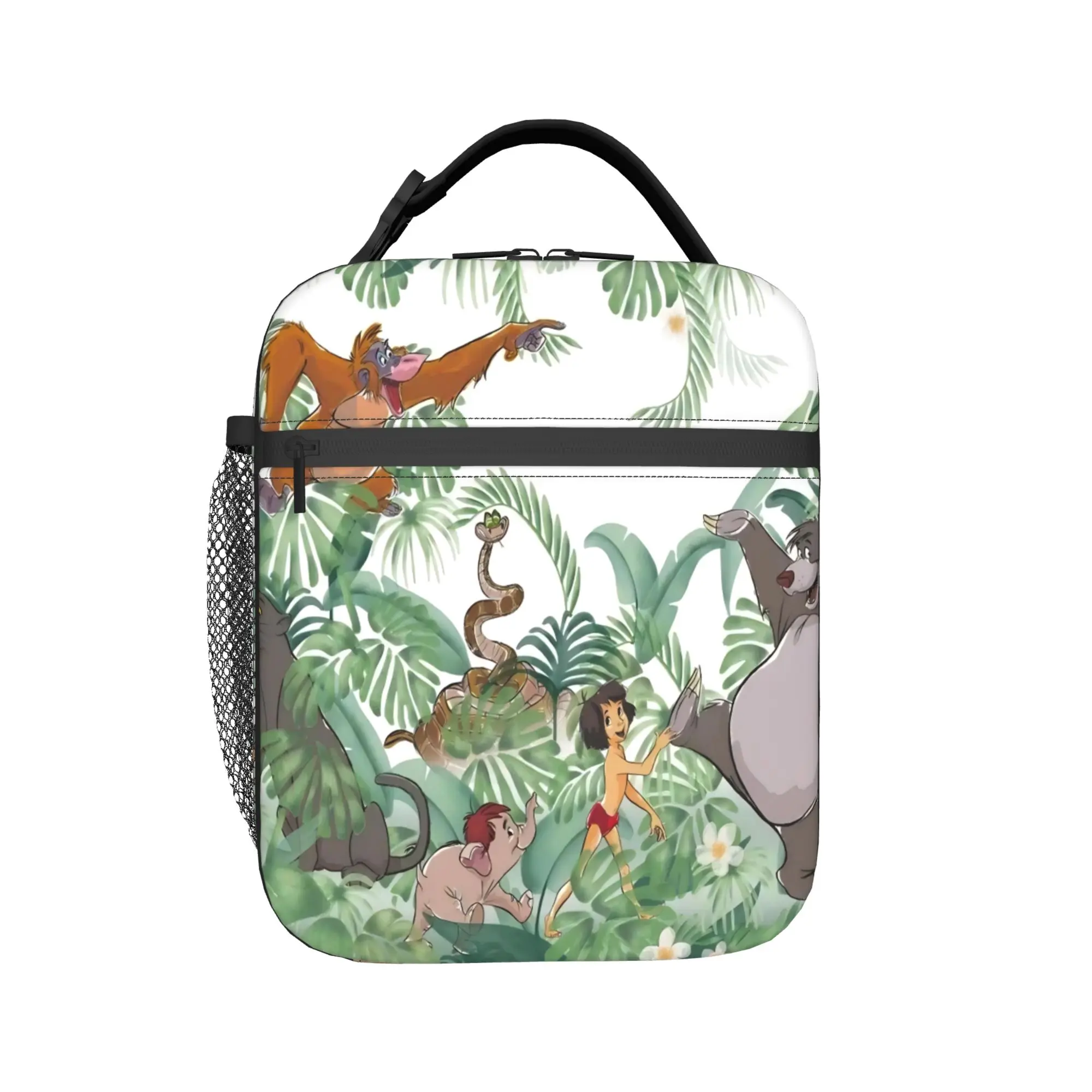 The Jungles Books Lunchtasche, modische Lunchbox für Kinder, Reisen, tragbare, isolierte Kühltasche, wasserdichte Grafik-Tragetasche für Lebensmittel – Detail 3