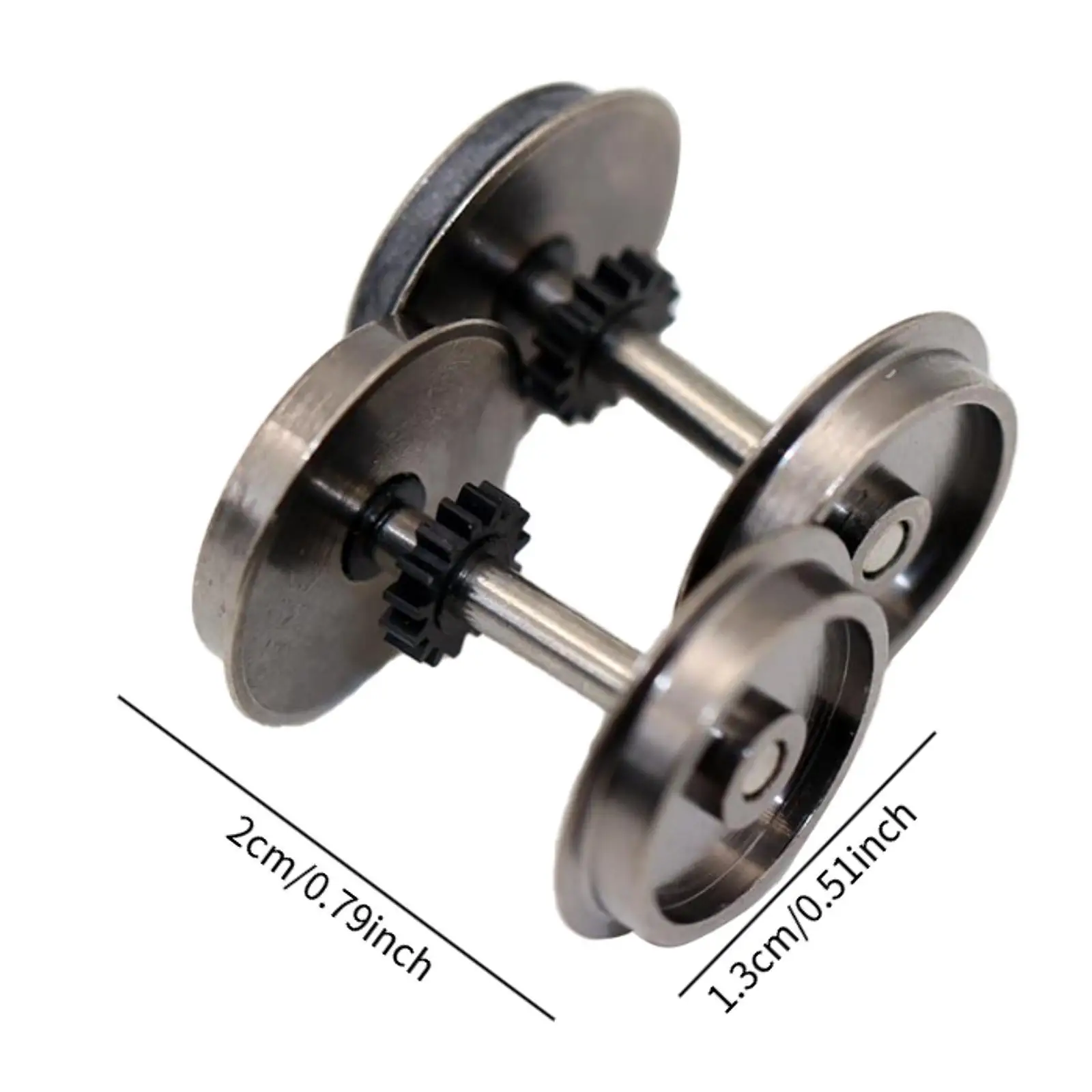 2 Pieces Metal DC Wheels Replacement HO Train Parts HO Train Model Wheels Gear Train Wheel Set for 1/87 Model Train Accessories