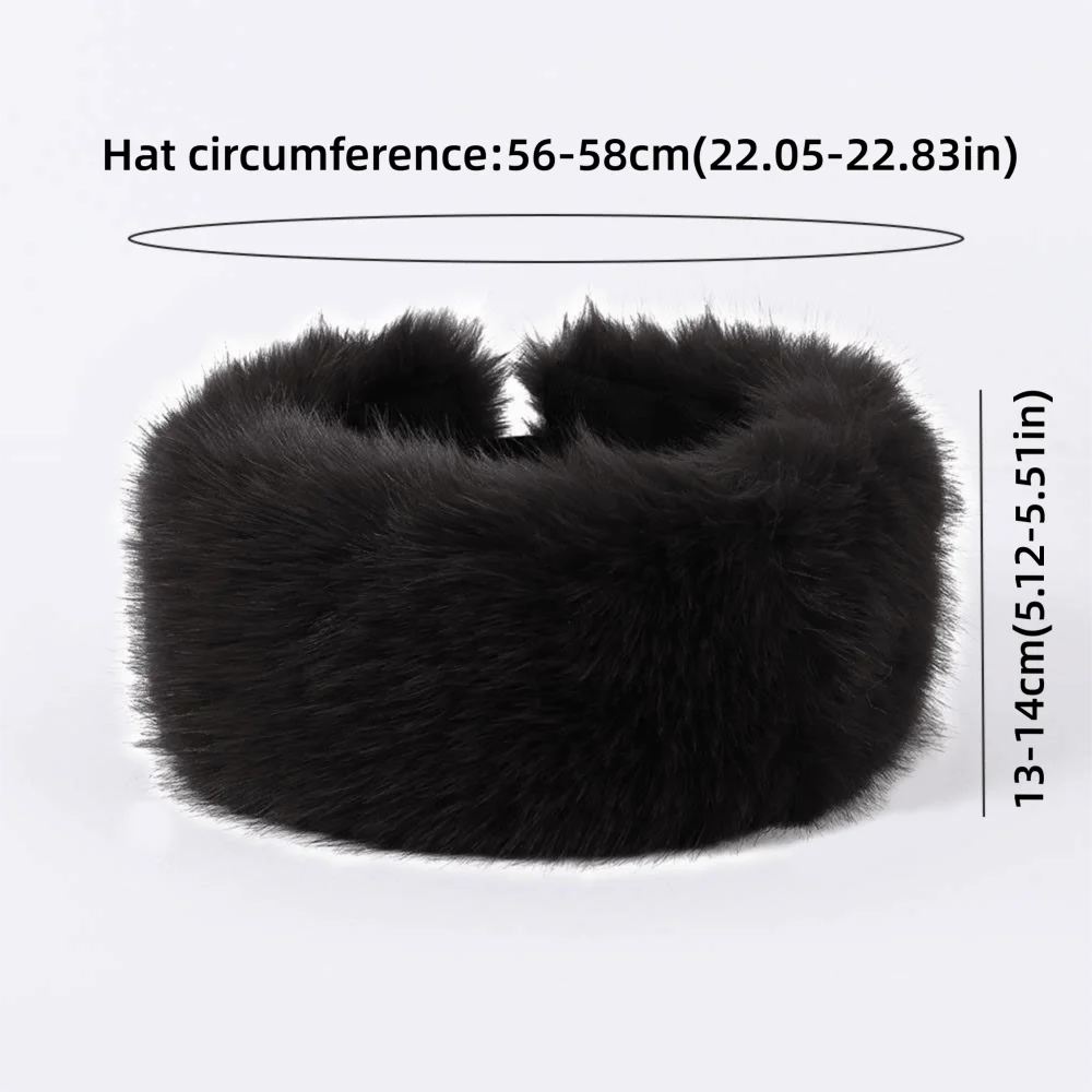 Soft Thick Furry Hairband Imitation Fox Fur Keep Warm Fake Fur Hat Russian Style Keepwarm Headband Women