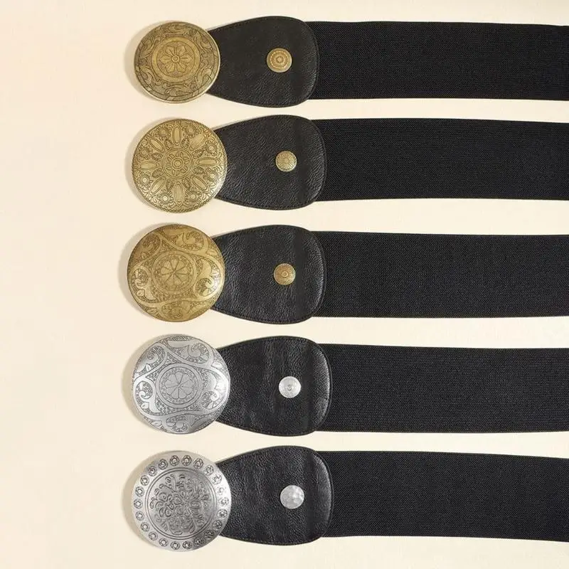 652F Cintura da ragazza calda Cowgirl Cintura in floreale elastica per abiti jeans