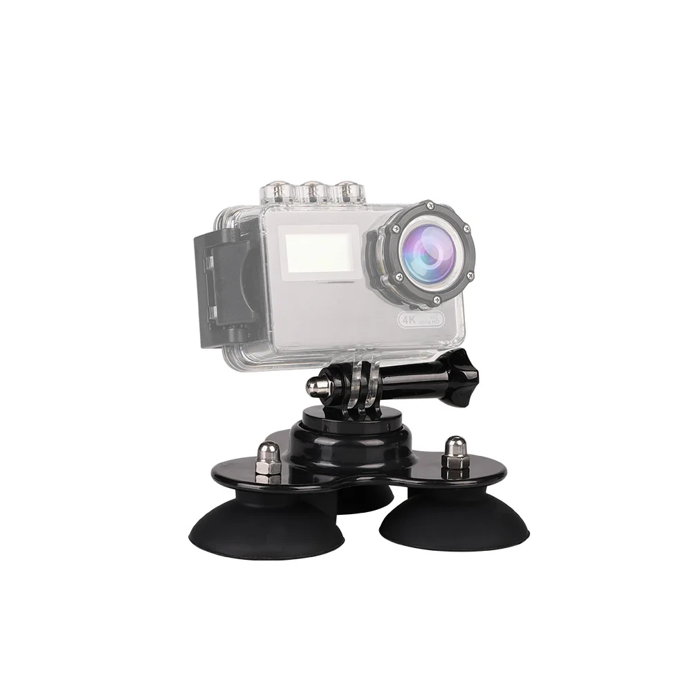 For Gopro Accessories Suction Cup Car Supportor Windshield Stand Holder Triangle Bracket + Tripod Adapter Mount For DJI Action