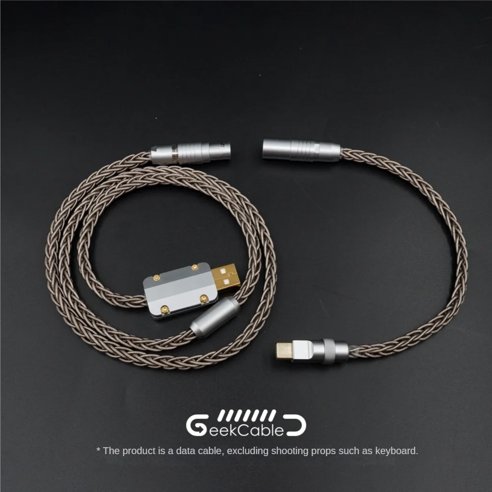 

GeekCable pure handmade custom keyboard data line single crystal copper 6MM coarse fever flight plug-in version 150cm