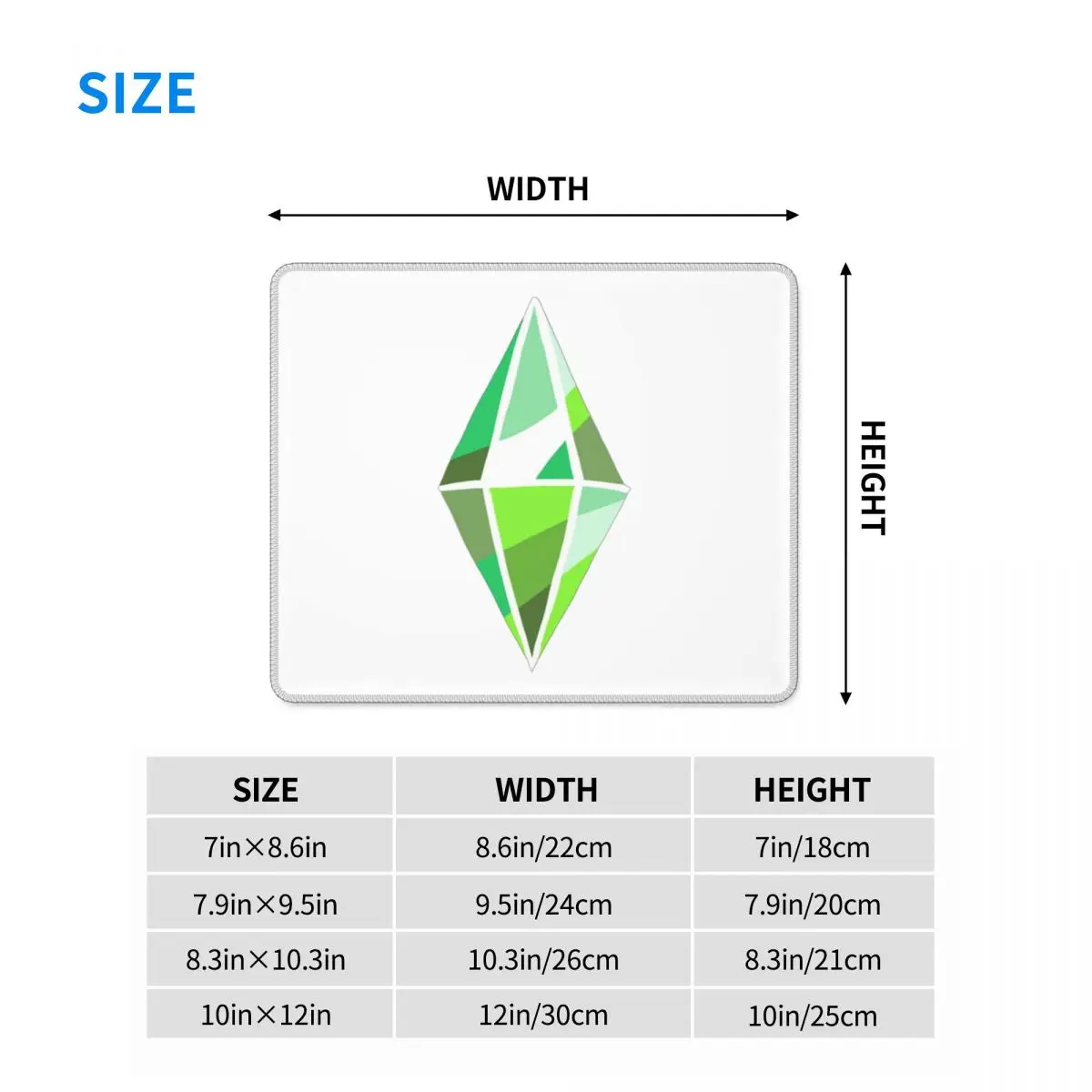 Sims 4 Plumbob Mouse Pad Computer Keyboard Mouse Mat Gaming PC Laptop Desk Mat Office Accessories Table Mats