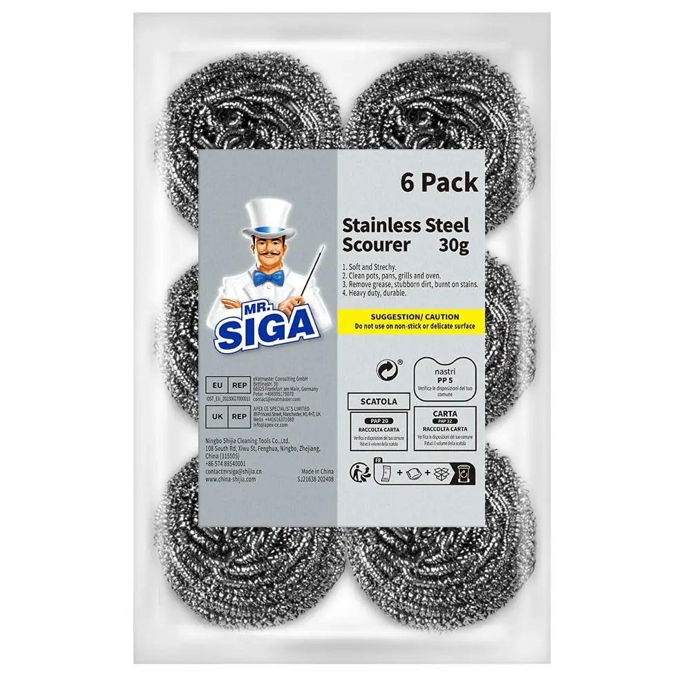 

Stainless Steel Scourer, Pack of 6, 30g