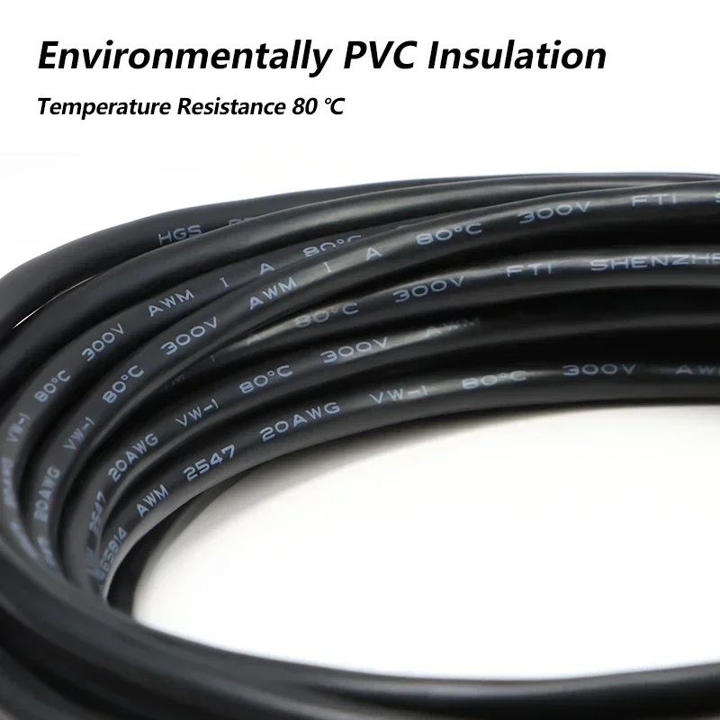 2/3/4/5 Cores 2547 Shielded Wire 30/28/26/24/22/20/18/16AWG PVC Insulated Channel Audio Headphone Signal Shielding Copper Cable
