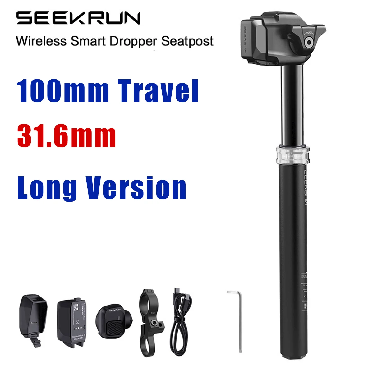 SEEKRUN S7 Wireless Dropper Seatpost MTB Bike 120/150/175mm Travel 30.9 31.6mm Electronic Adjustable Bicycle Saddle Post image 3