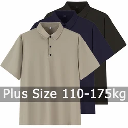 Polo Shirt Men Short Sleeve Polo Shirts Plus Size 1XL-7XL 110-175kg Loose Polos Shirt Oversized Tops Big Size Men Clothing